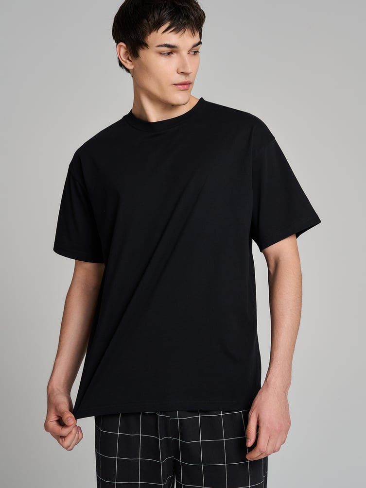 Пижама из хлопка с футболкой и брюками в клетку