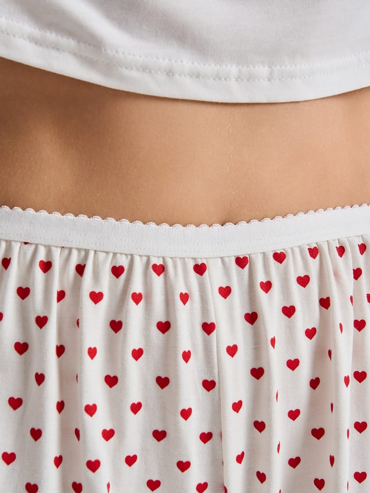 Пижама с майкой и шортами в сердечко