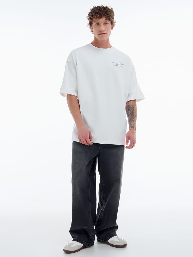 Хлопковая футболка с принтом на спине