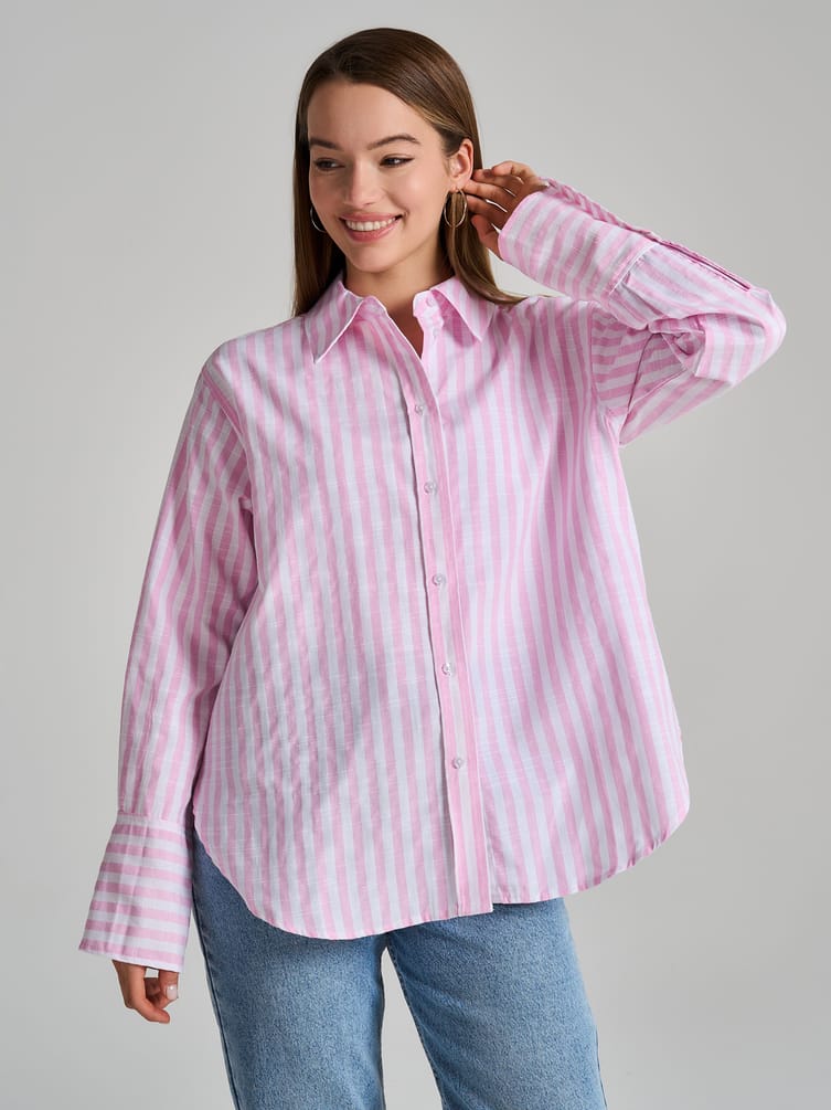 Рубашка оверсайз в полоску