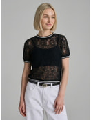 Блузка кружевная с коротким рукавом