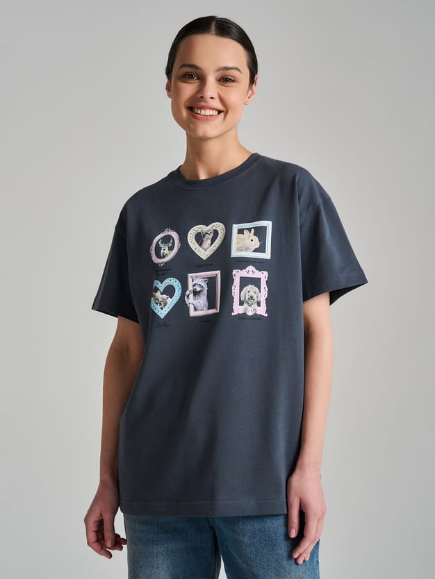 Футболка из хлопка с принтом