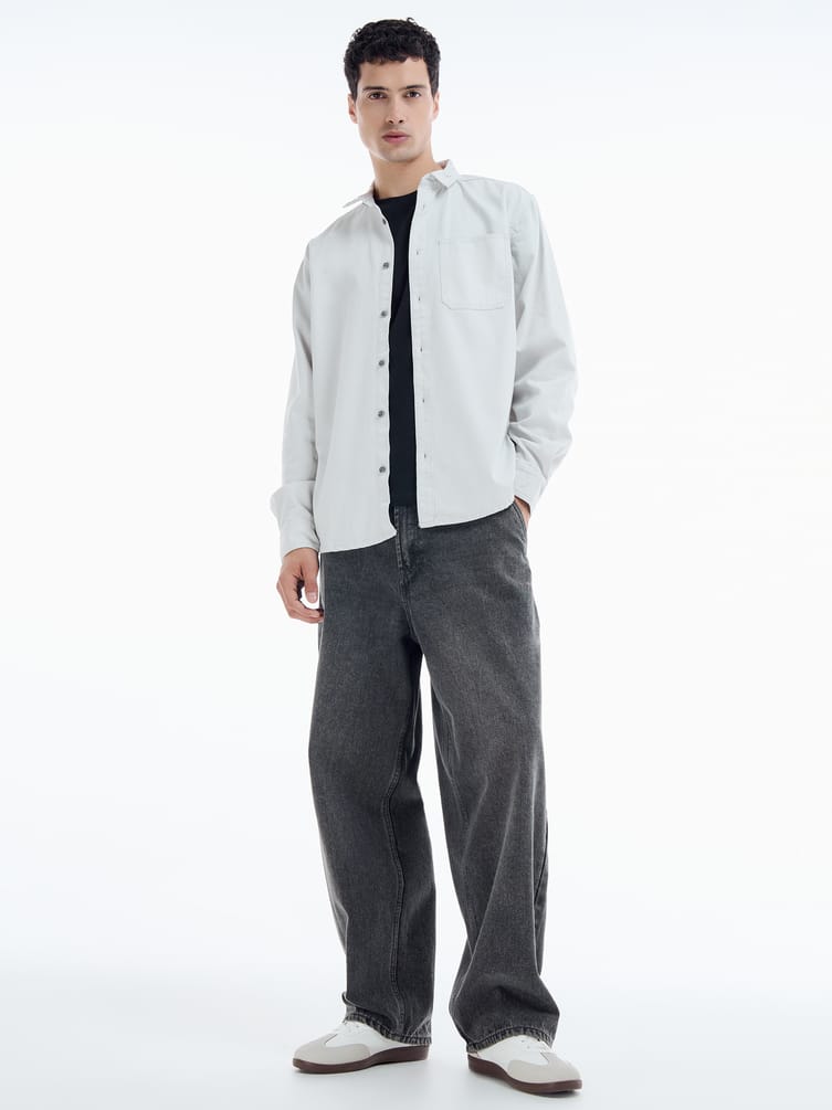 Плотная рубашка с длинным рукавом