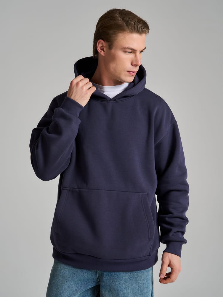 Худи оверсайз с капюшоном тёплое с начёсом