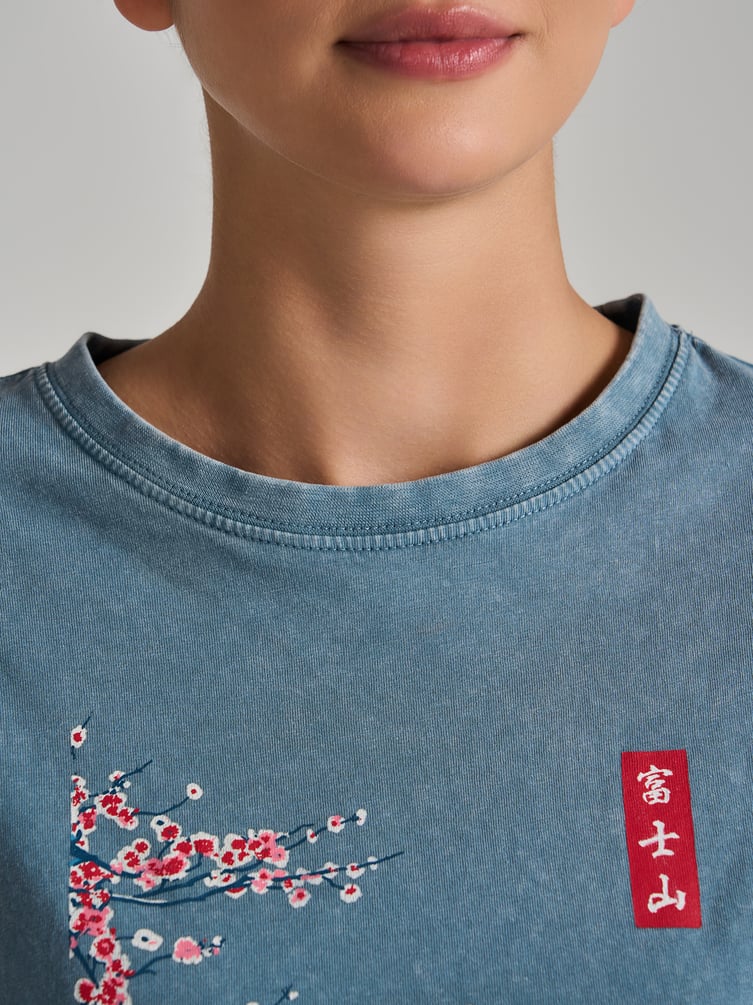 Хлопковая футболка варенка с принтом