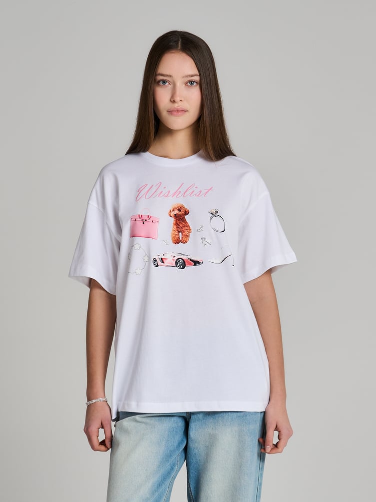 Футболка оверсайз из хлопка с принтом