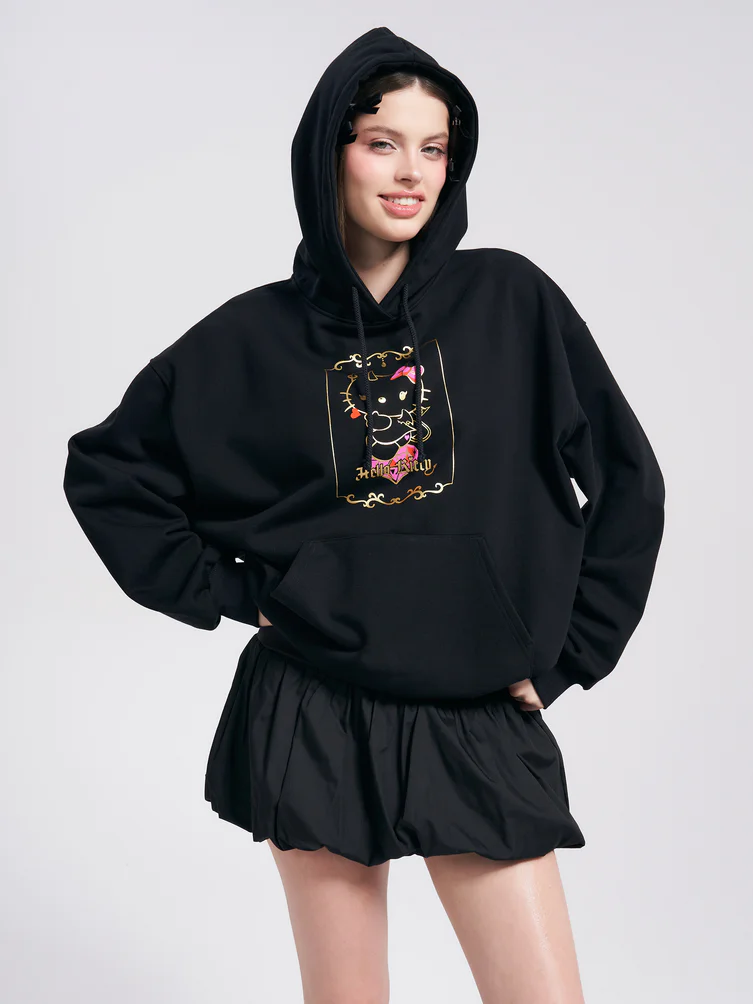 Худи оверсайз с принтом Hello Kitty