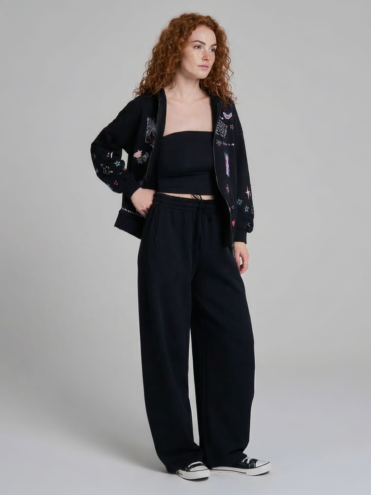 Брюки широкие повседневные