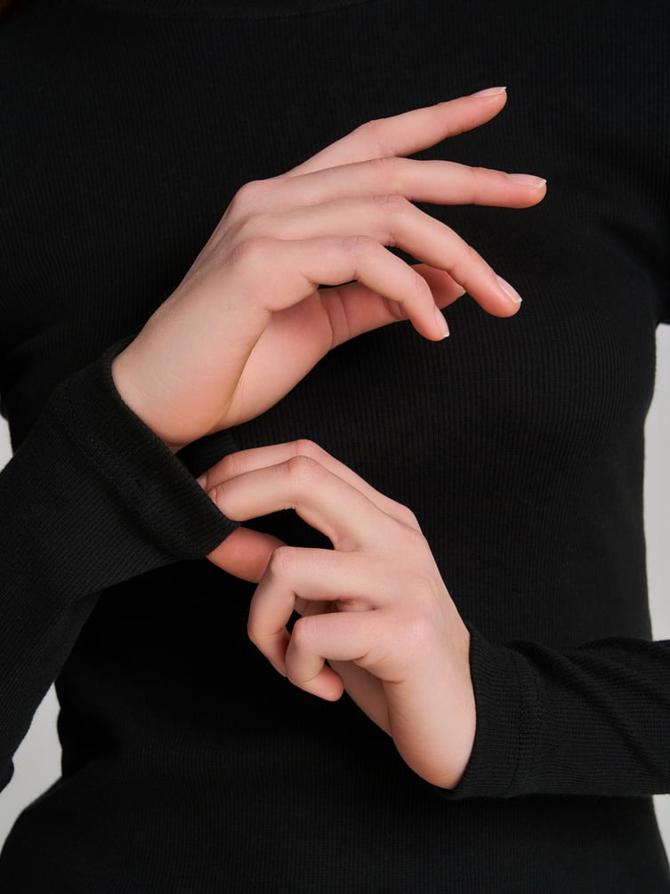 Облегающий лонгслив в рубчик