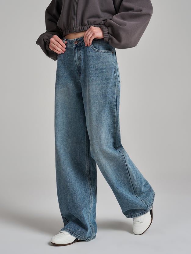 Джинсы Baggy с винтажной стиркой