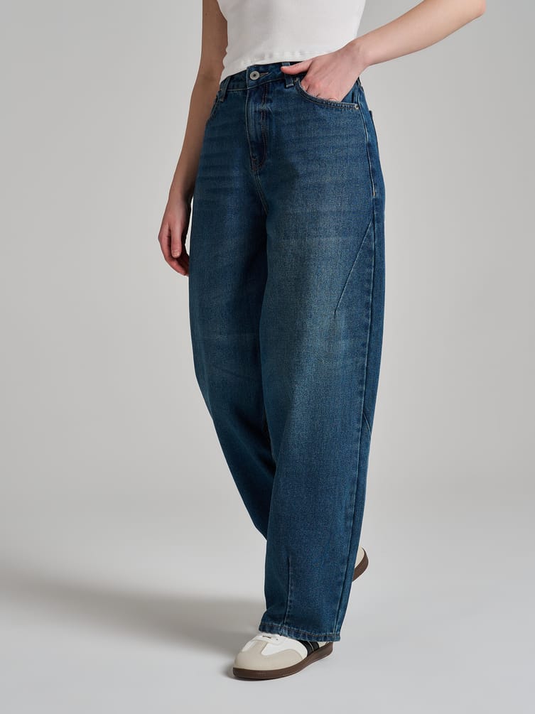 Джинсы Balloon зауженные с вареным эффектом