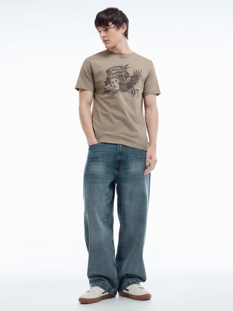 Широкие джинсы багги