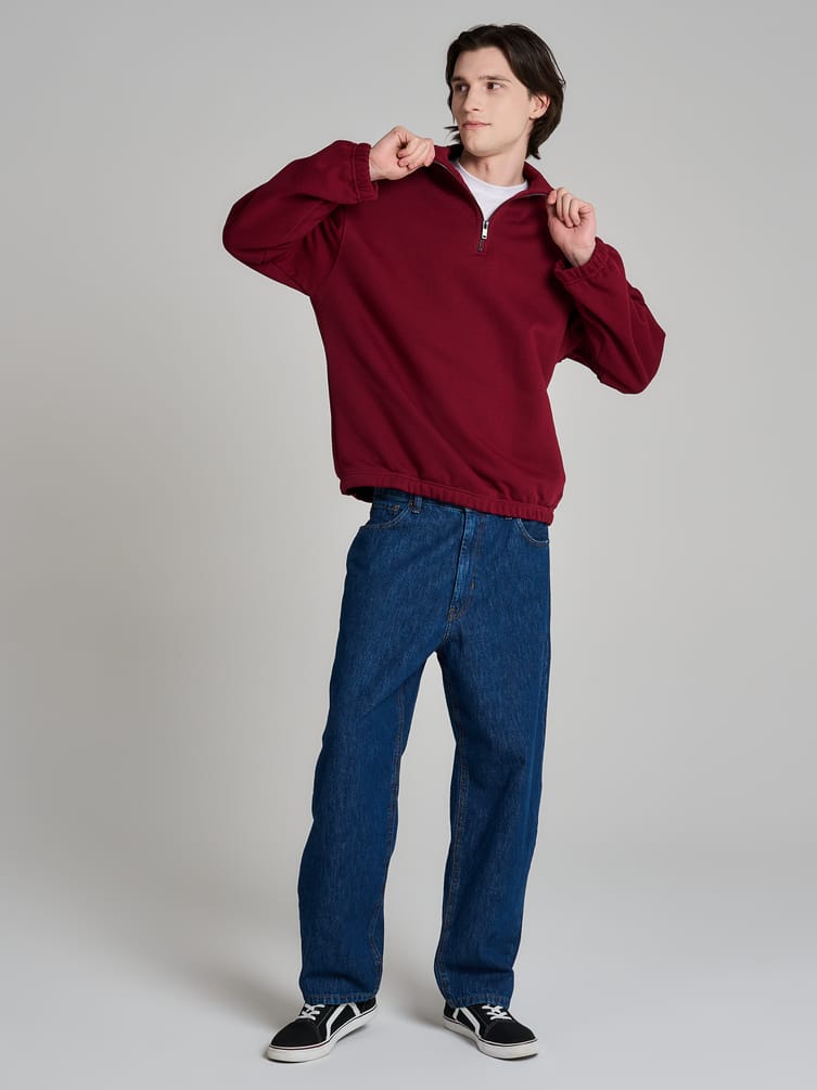 Утепленная толстовка с высоким горлом и начесом