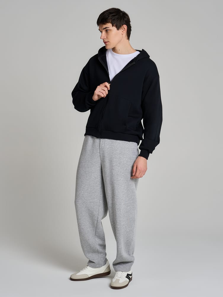 Утепленное zip-hoodie толстовка с начёсом