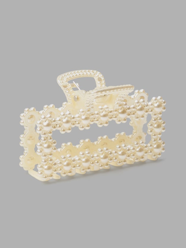 Заколка-краб с жемчугом