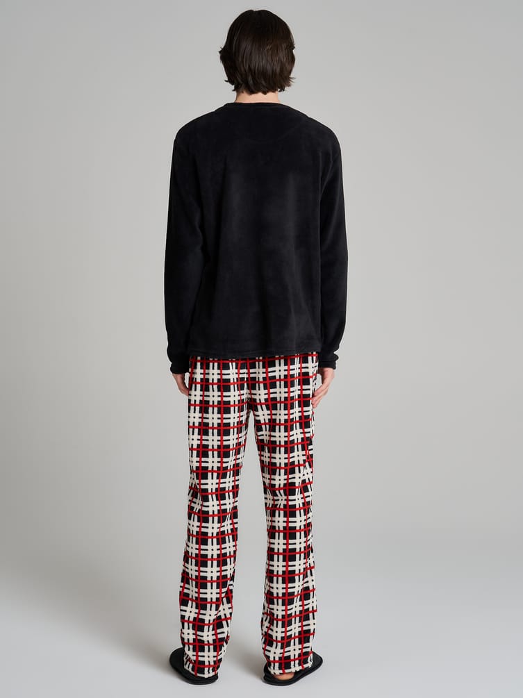 Плюшевая пижама с принтом Санты Клауса