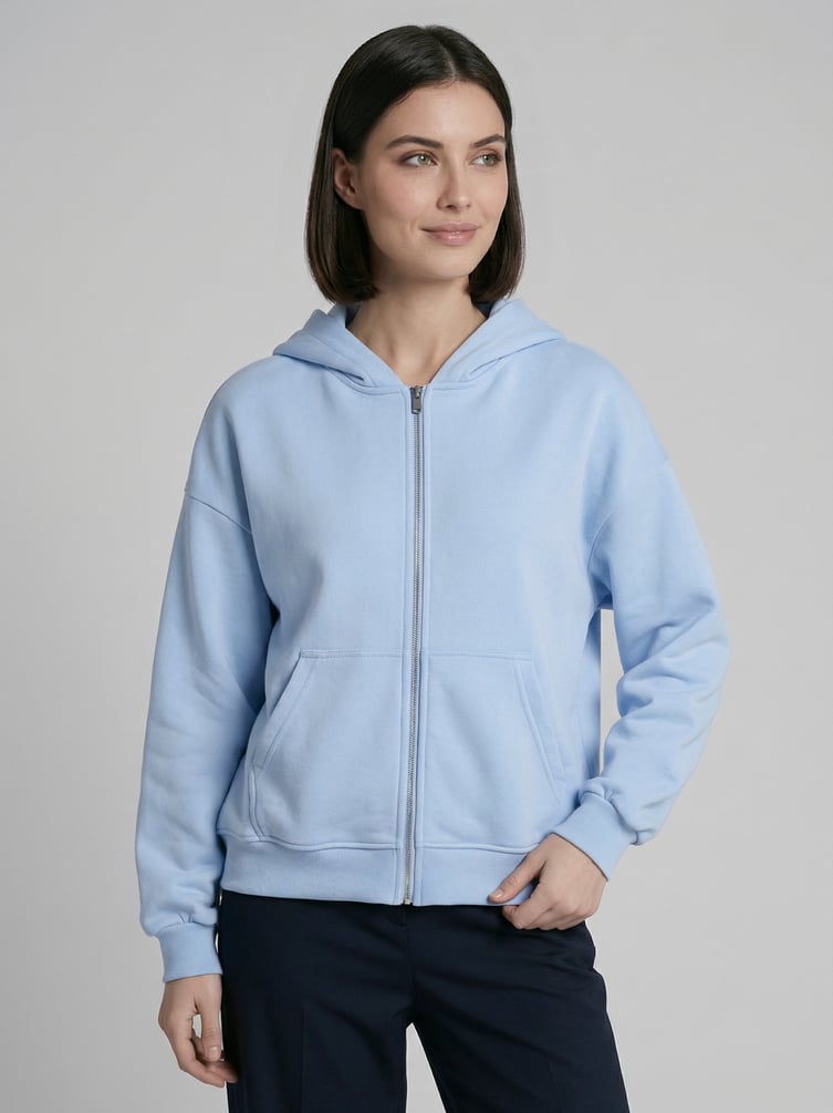 Зип худи  с капюшоном без начесом