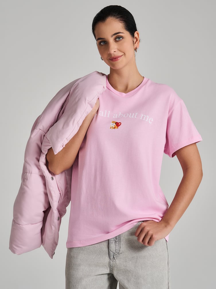 Футболка оверсайз с принтом на спине