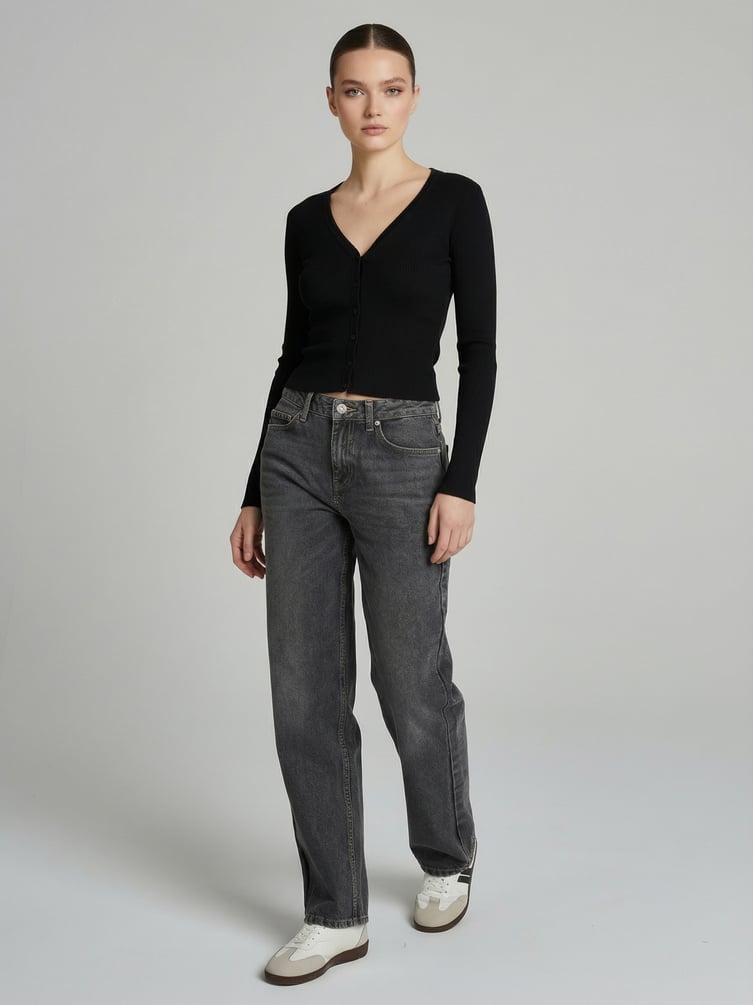 Кардиган облегающий на пуговицах