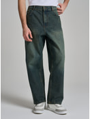 Джинсы багги широкие с вареный эффектом