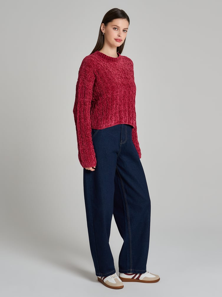 Джемпер трикотажный с косами