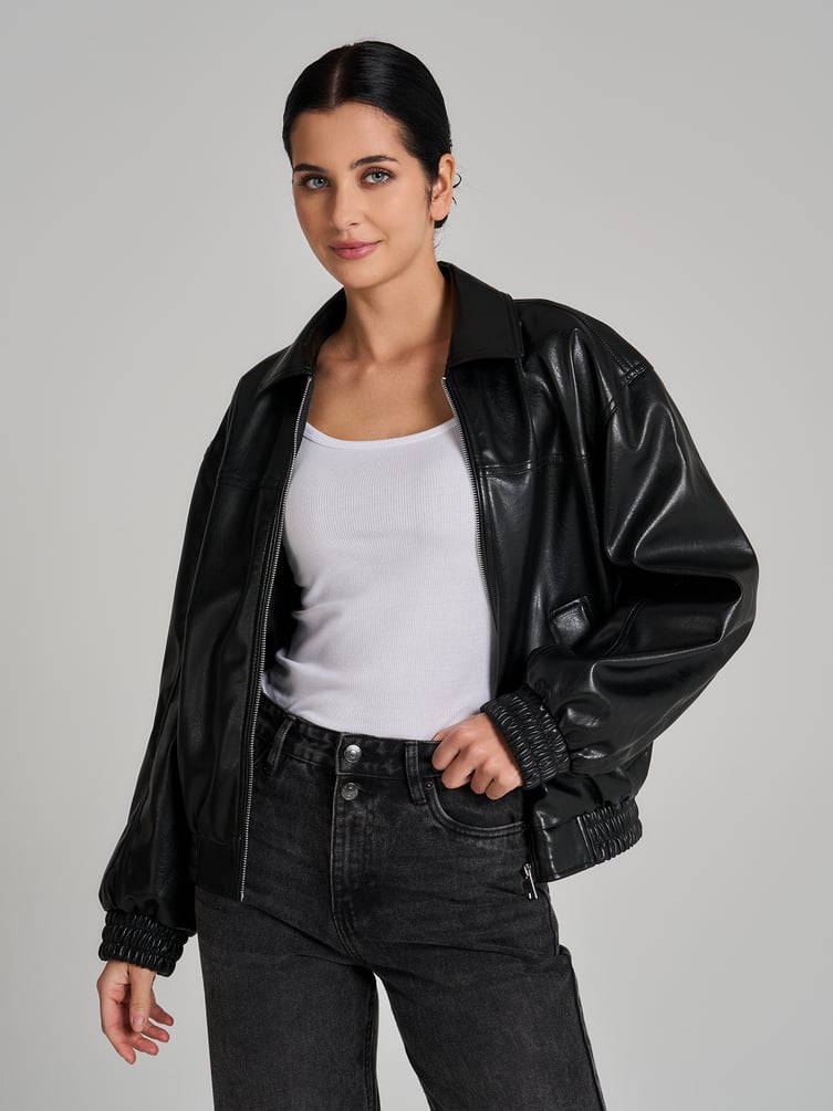 Куртка кожаная бомбер