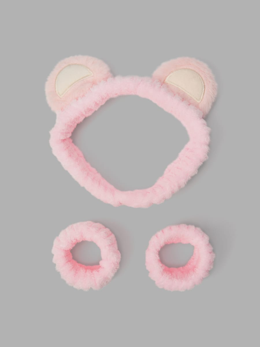 Набор повязка для волос и браслеты для умывания