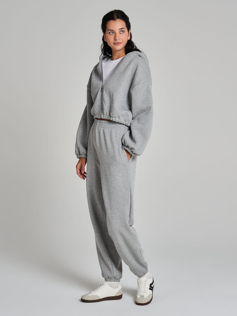 Трикотажные брюки джоггеры с высокой талией