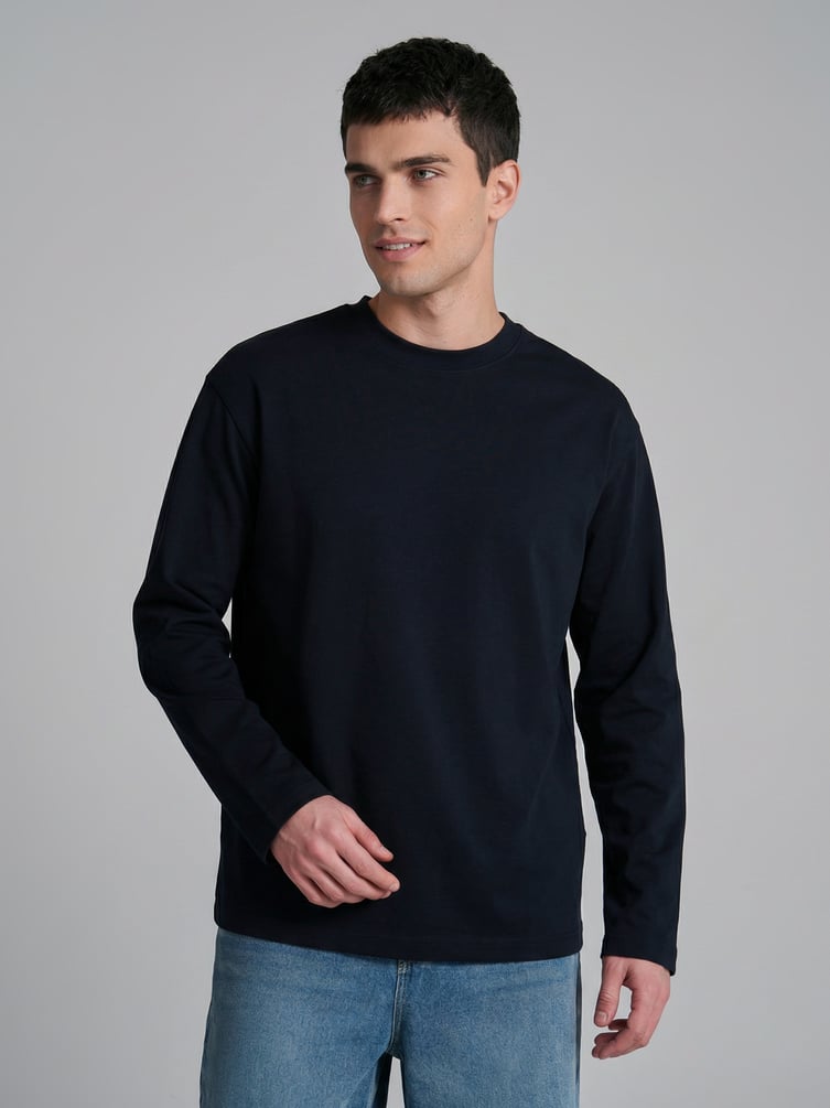 Лонгслив из хлопка с длинным рукавом