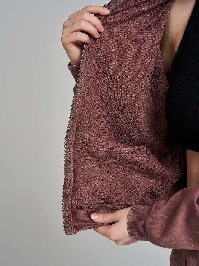 Зип худи оверсайз с вареным эффектом