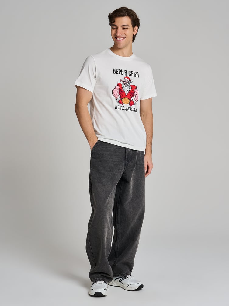 Футболка с принтом Деда Мороза