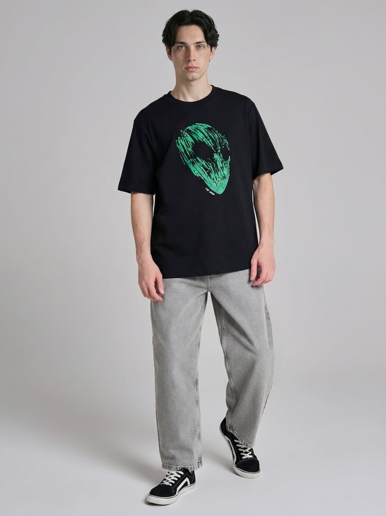 Джинсы багги широкие