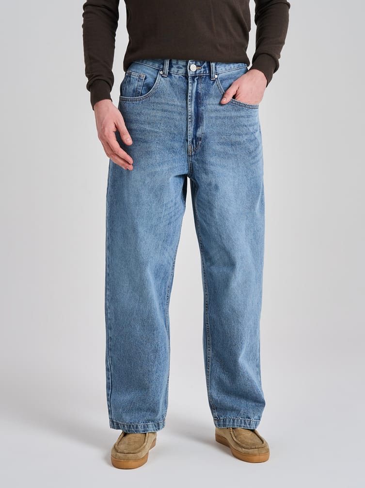 Джинсы широкие багги