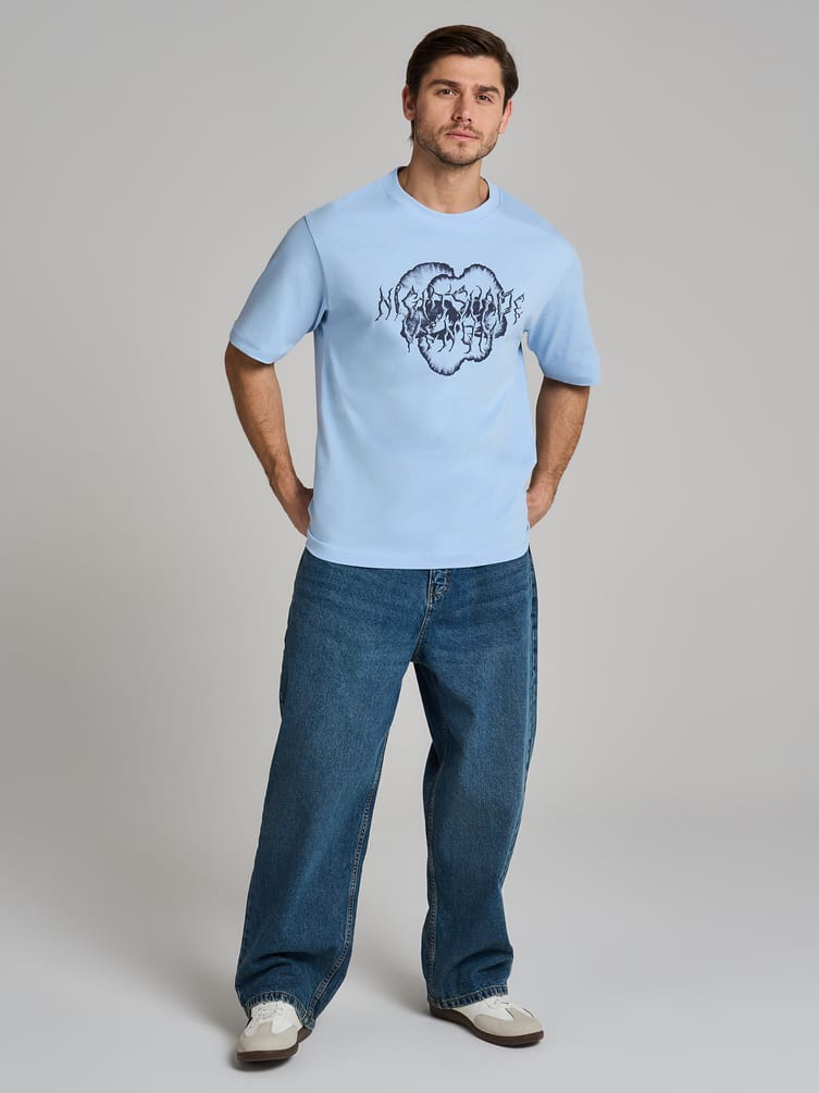 Футболка из хлопка с принтом дрейн