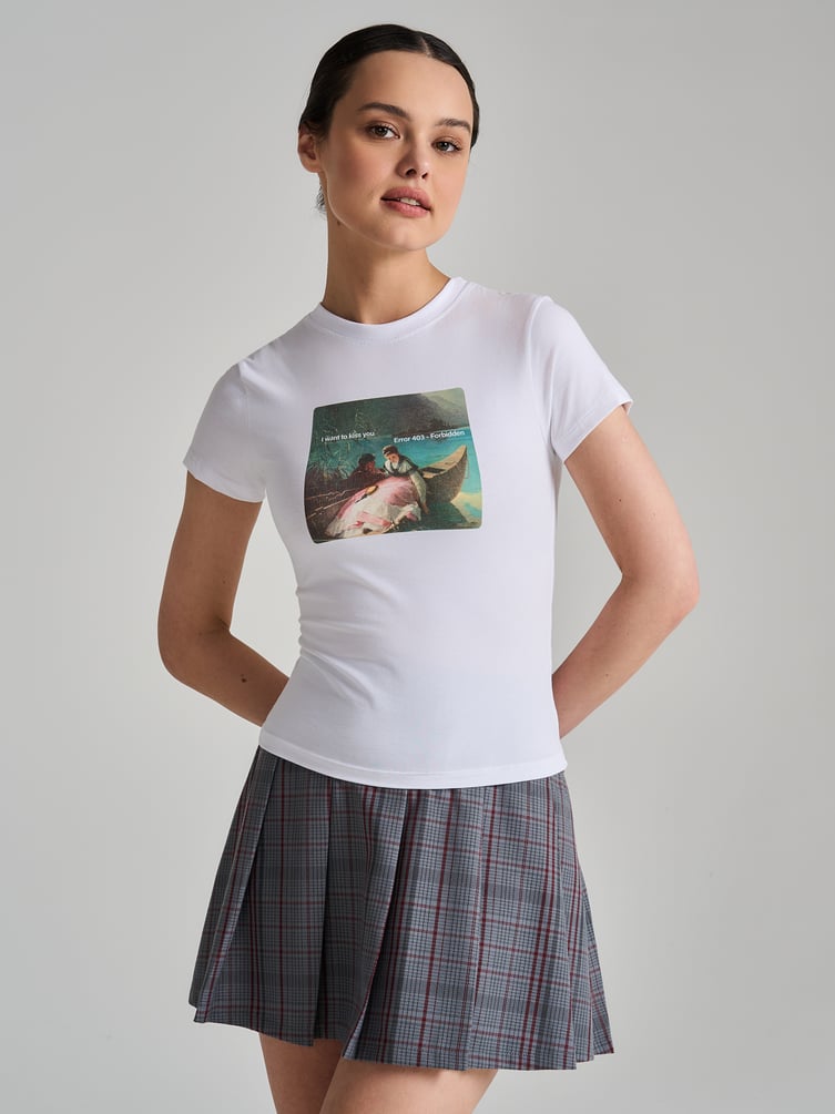 Футболка облегающая с принтом картины