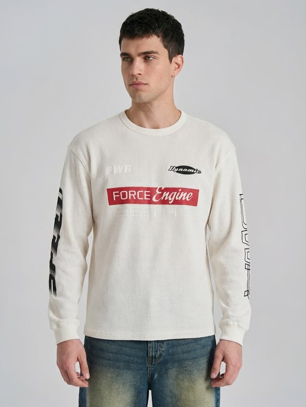 Лонгслив оверсайз хлопковый с надписью