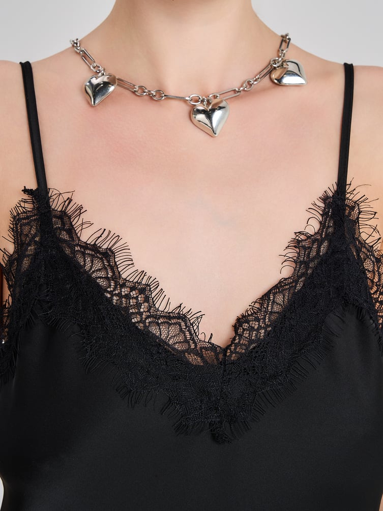 Платье-комбинация с кружевом