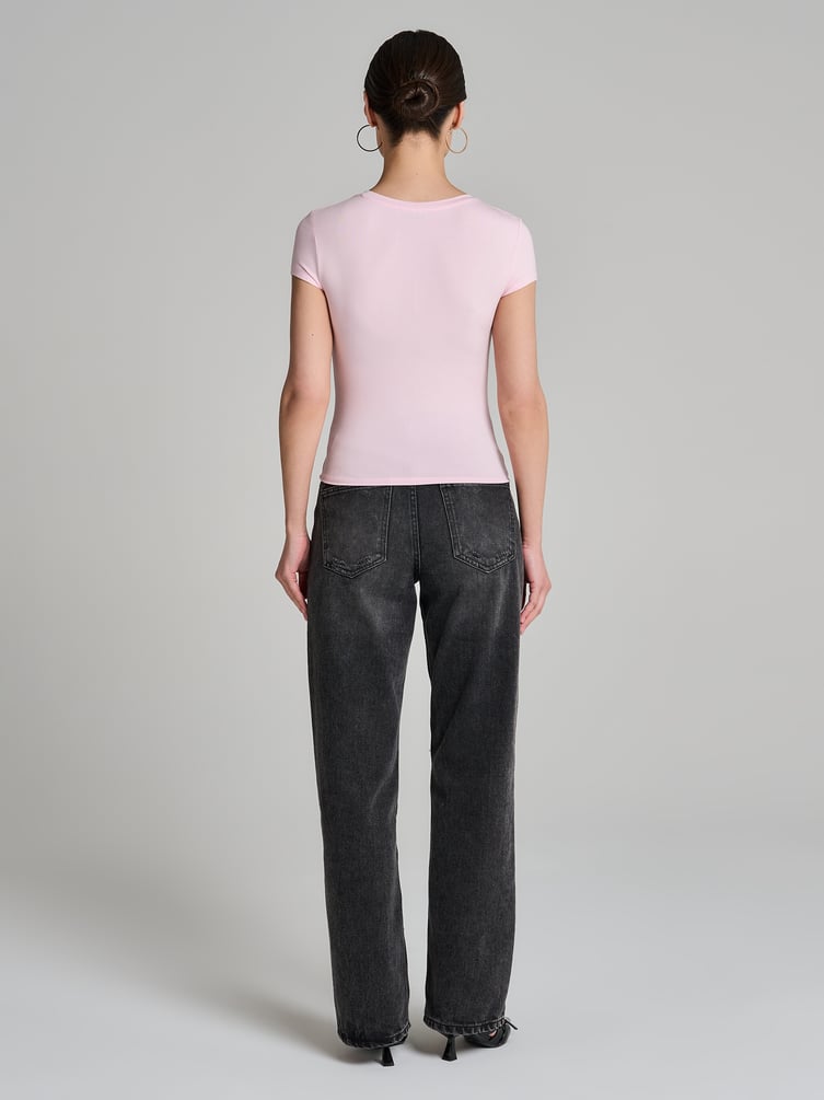 Футболка облегающая с бантом