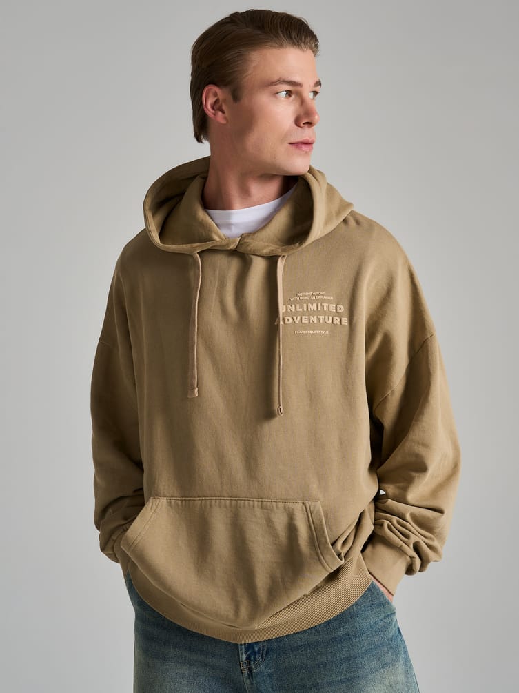 Худи варенка с надписью и начесом