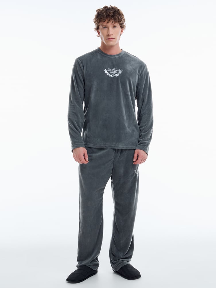 Пижама плюшевая теплая с брюками