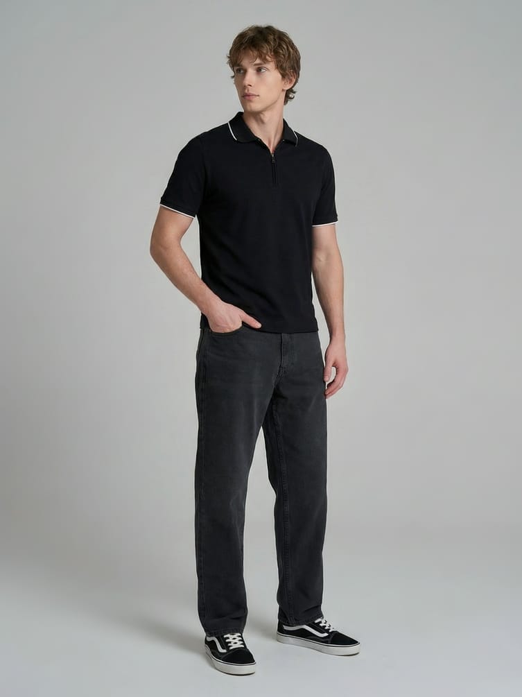 Поло хлопковое с коротким рукавом