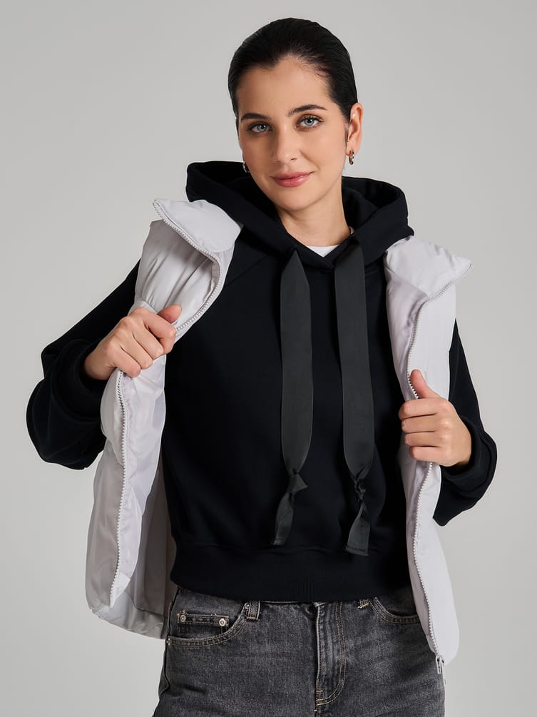 Теплое худи укороченное с начесом