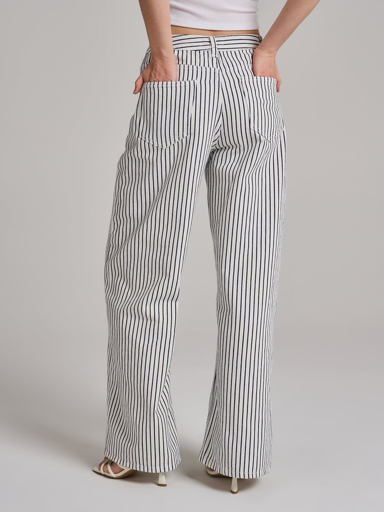 Джинсы широкие в полоску