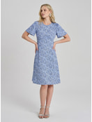 Миди платье крестьянка