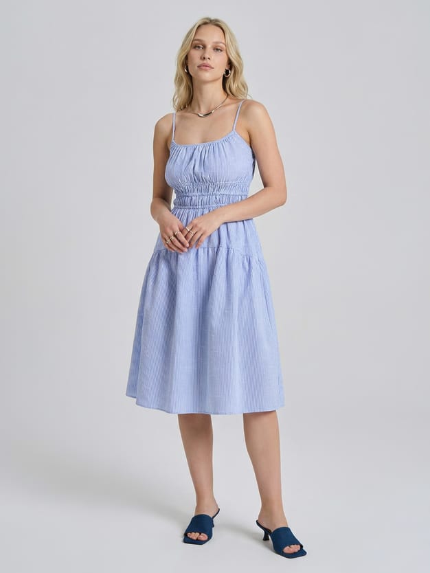 Сарафан полосатый с широкой юбкой