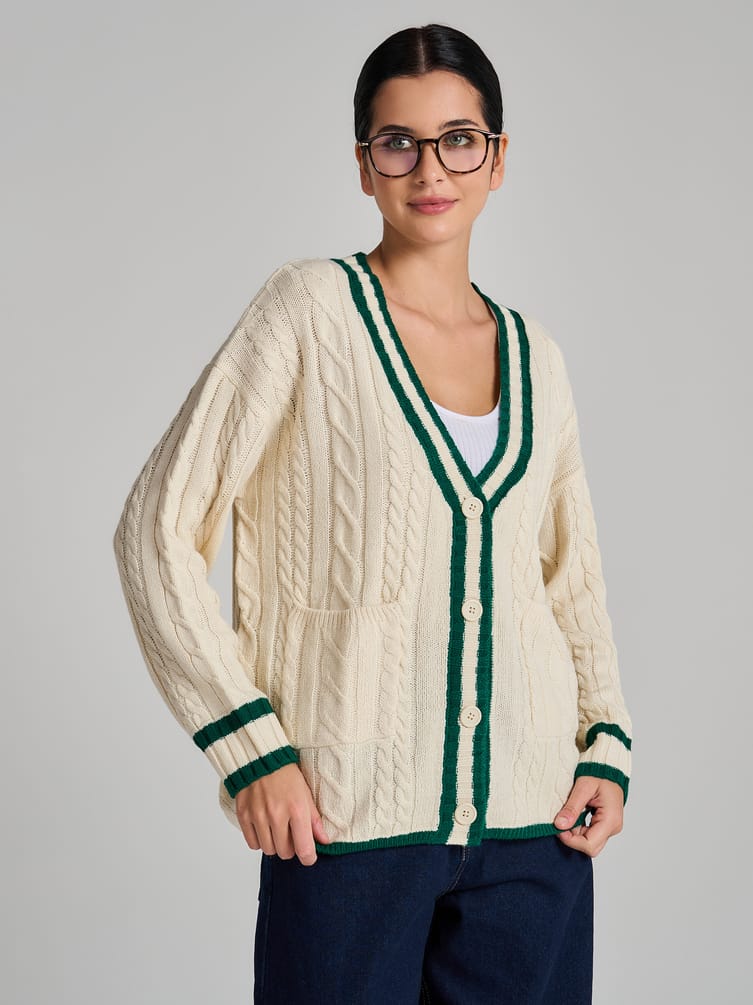 Кардиган вязаный оверсайз на пуговицах