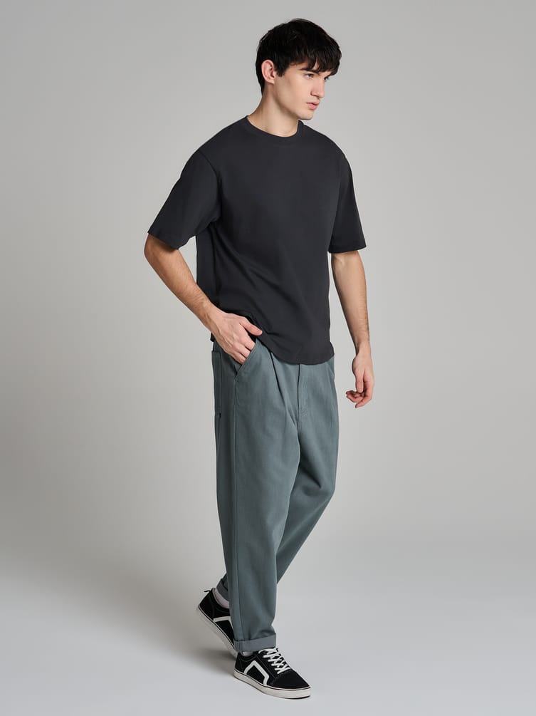 Зауженные широкие брюки