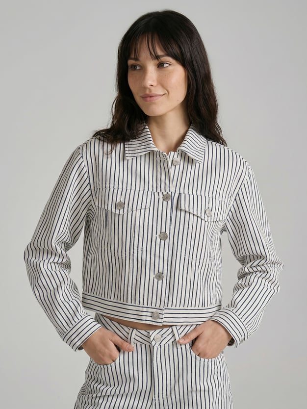 Куртка джинсовая в полоску