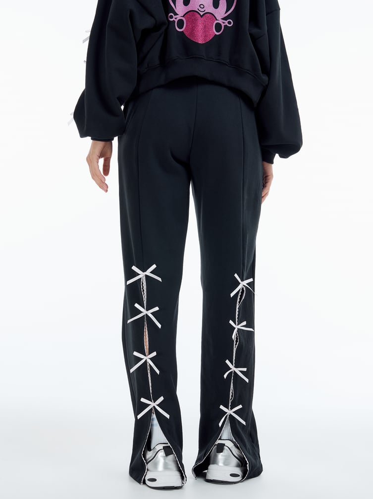 Брюки с принтом Kuromi и разрезами