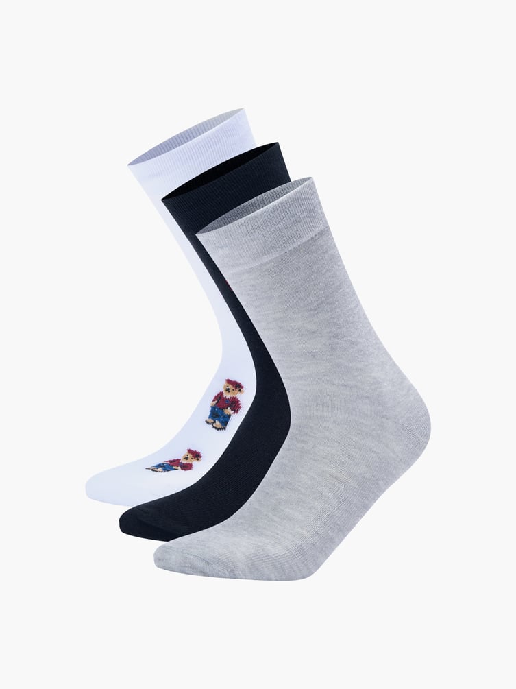 Носки - 3 пары с принтом медведя